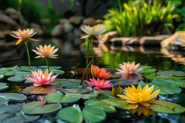 colorful floating plants