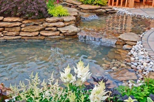 pebbles in pond