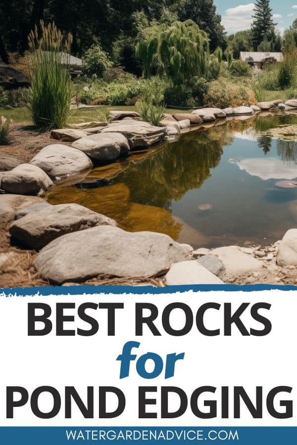 rocks around a backyard pond
