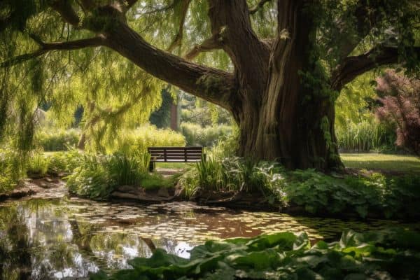 shaded pond