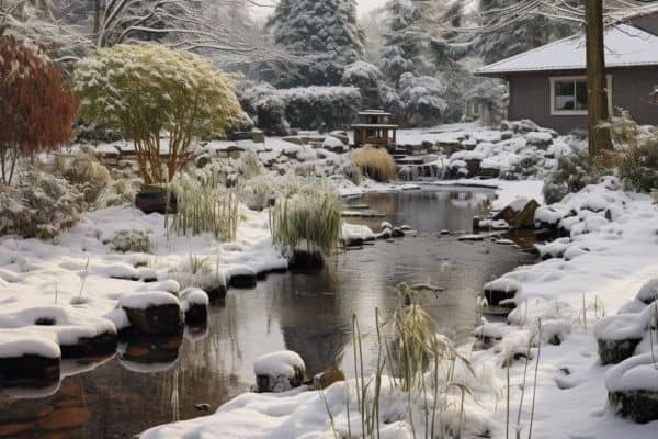 winter garden pond