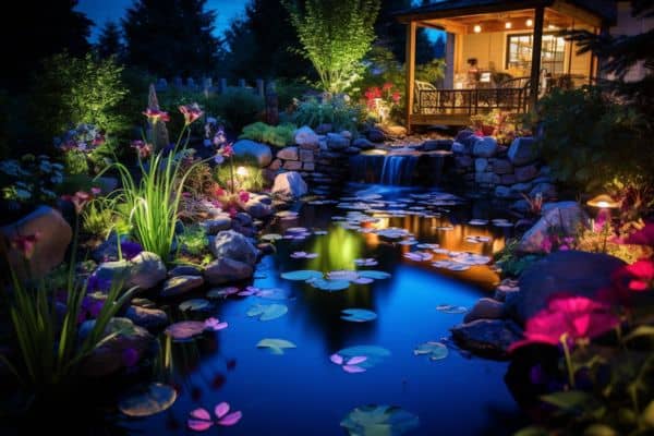 backyard pond lighting