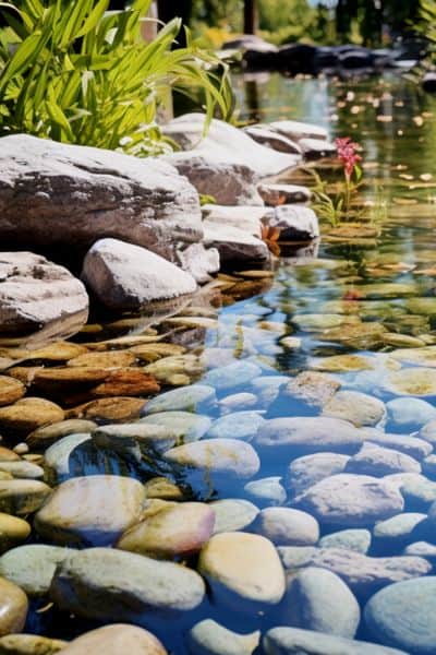 crystal clear pond water