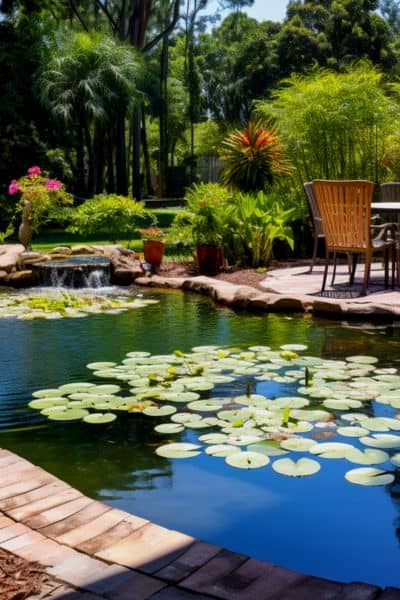 garden pond overflowing