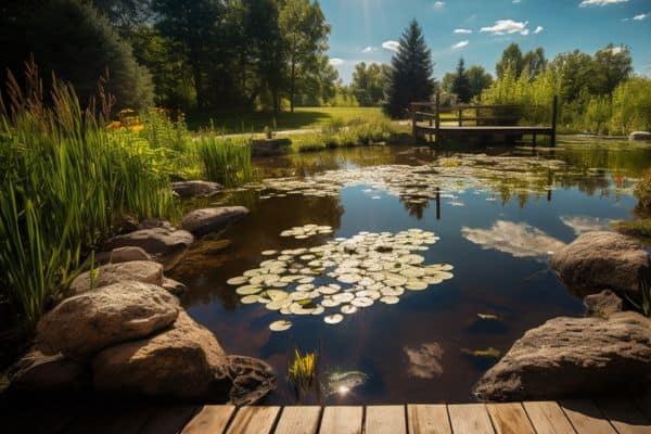 large pond filled with water