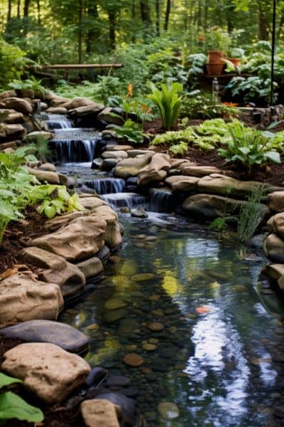 natural backyard stream