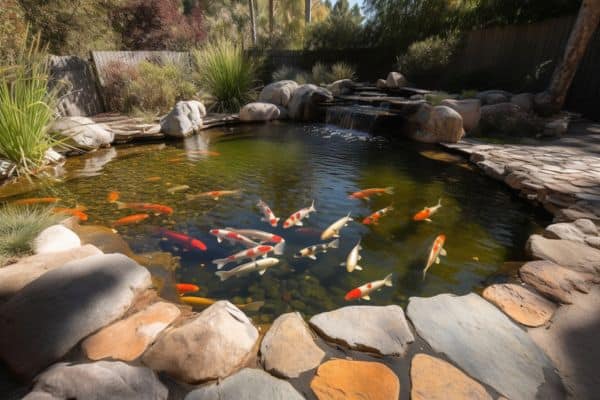 small pond with fish