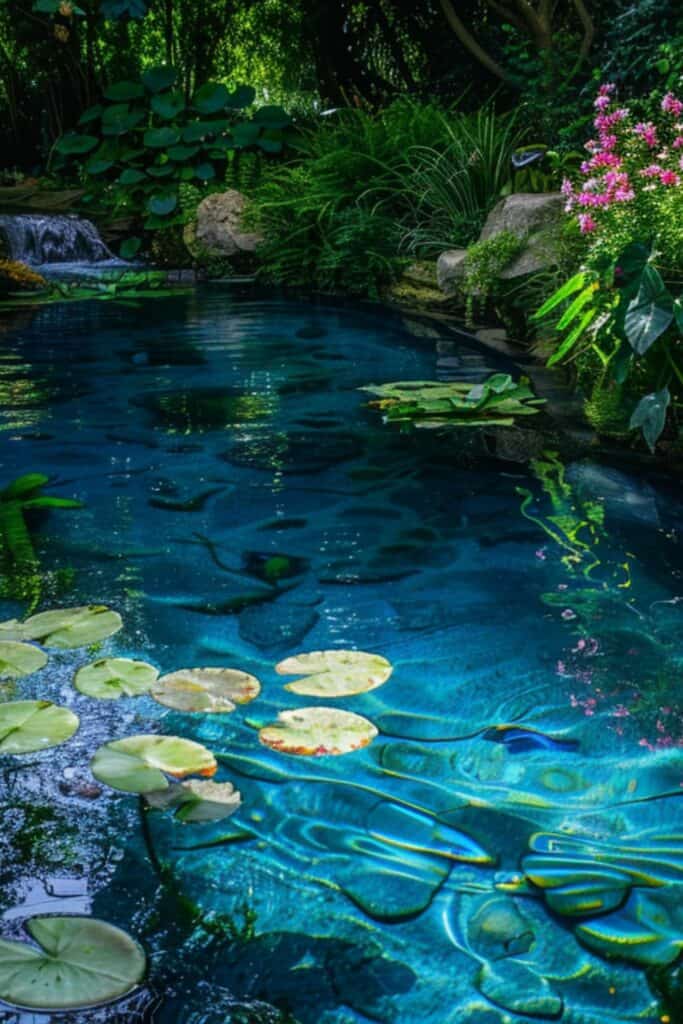 pond with blue water